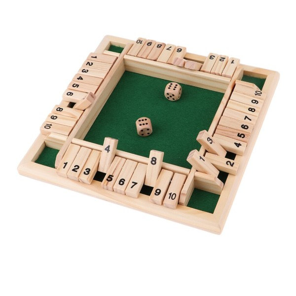 Tre Deluxe 4 Sided 10 Nummer Sluk Kassen Terning Brett Spill For Barn Voksne Tre Bord Brett spill