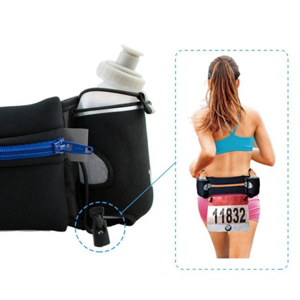 Marathon Trail Løping Milje Pack For Telefon Vann Flaske Sport Fanny Pack Fitness Dobbel Lomme Løping belte Midje Veske