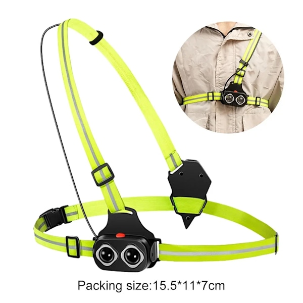 Hög kvalitet LED Natt Löpning Ljus Säkerhet Varning Baksida Lampa USB Uppladdningsbar Borst Ficklampa för Utomhus Sport Cykling Jogging