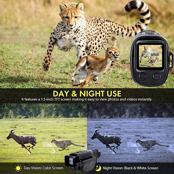 Monokulär Natt Vision Enhet 1080P HD Infraröd Kamera 5X Digital Ljus Zoom Jakt Teleskop Utomhus Sök Full Mörker 300m