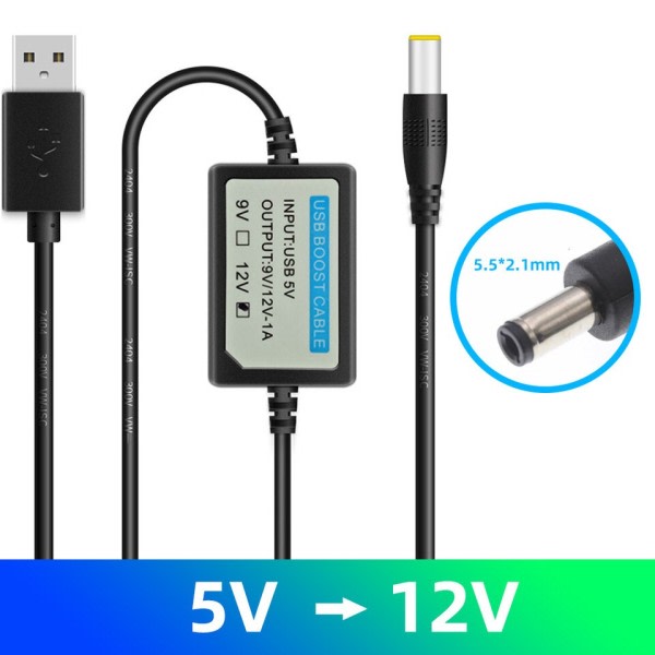 USB 5V Til 12V / 5V til 9V DC Kabel Step-up Adapter Kabel Til WiFi Router Lys Heat Sink 5V mini højttaler med Boost