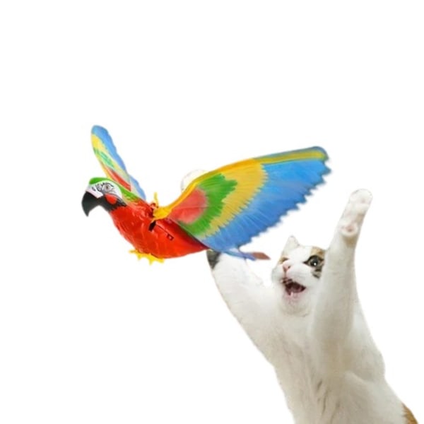 2 bitar Simulering Fågel Interaktiv Katt Leksaker Elektrisk Hängande Örn Flygande Fågel Katt Teasing Lek Katt Käpp Krata Rep Djur leksaker