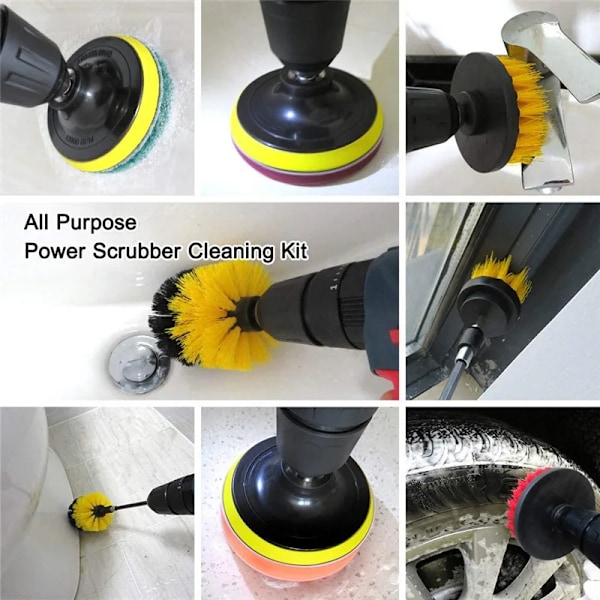 5 styk Elektrisk Scrubber Børste Bor Brush Kit Power Drills Scrubber Brush
