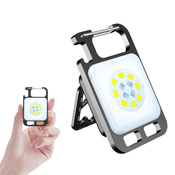 MINI COB Nøglering Lommelygte Opladning Lampe Camping Lys med magnet