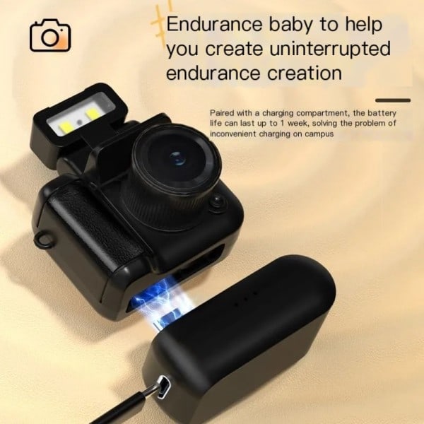 Mini Kamera CMOS Med Blits Lampe Og Batteri Dokk Bærbar Video opptaker DV 1080P Med LCD Skjerm
