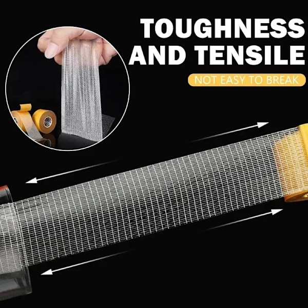 1 Rull 5M Dubbel Sided Tejp Hög Viskositet Grid Fiber Transparent Dubbel Sided Tejp Klibbig Adhesiv Fiber Mesh Tejp