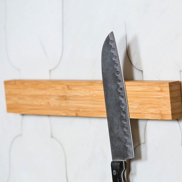 Kraftfull Vägg fäste Magnetisk Kniv Strip,Solid Bambu trä Kniv Rack,16 Inch