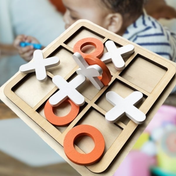 Barn Hjerne Trening Sjakk Brett Spill Bord Leke Tic Tac Toe Simulert Sjakk Pedagogisk leketøy