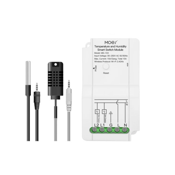 WiFi smart temperatur fuktighet omkopplare modul sensor dubbel relä utgång smart liv app trådlös kontroll