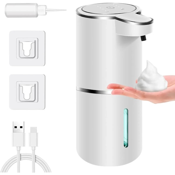 Automaattinen saippua annostelija kosketusvapaa vaahtoava saippua annostelija 380ml USB ladattava