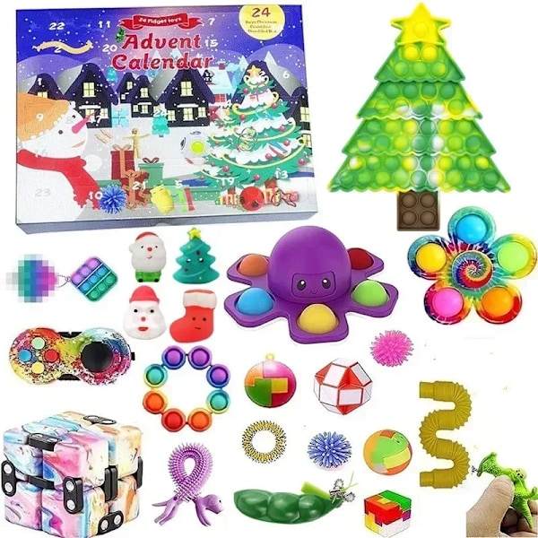 Fidget legetøj 24 dage jul advent kalender pakke anti stress legetøj