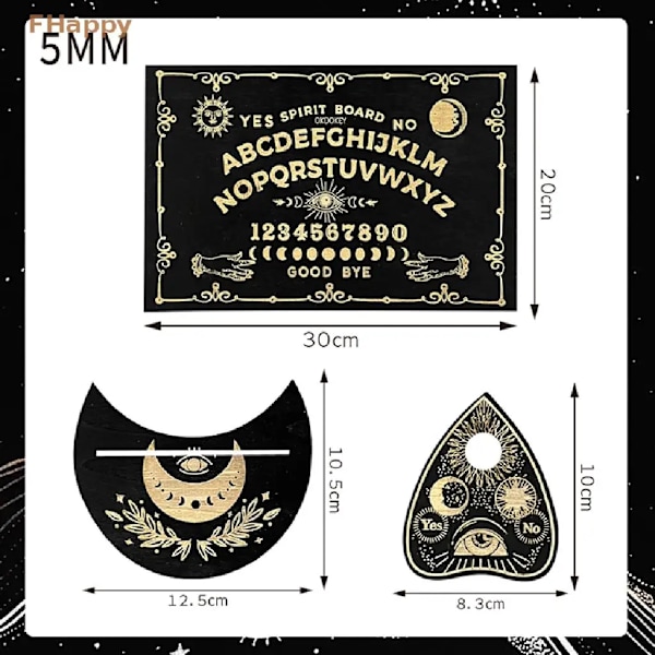12 tommer tre spådomskunst pendel brett gravert magisk ouija metafysisk melding heks's sett