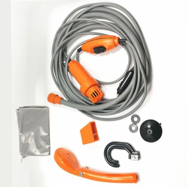 Bærbar camping bruser vandreture rejser 12V bil cigaret lighter udendørs badekar bruser