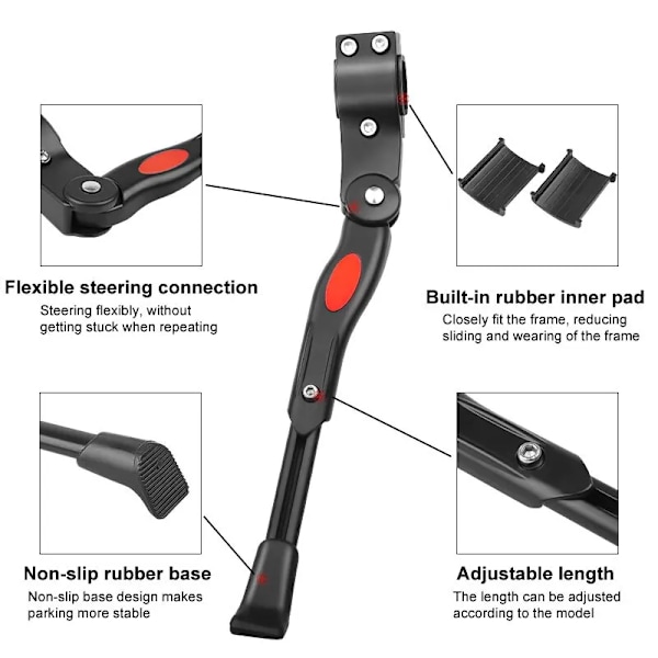 Justerbart Sykkel Stativ Parkering Rack Sykkel Side Støtte Støtte for 22 24 26 Tommer Mountain Bike