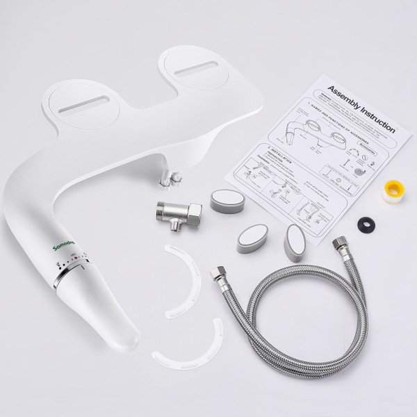 Toalett Bied Ultra-Slim Bide Toalett Sits Fäste Med Mässing Inlopp Justerbart Vatten Tryck Badrum Hygienisk Dusch