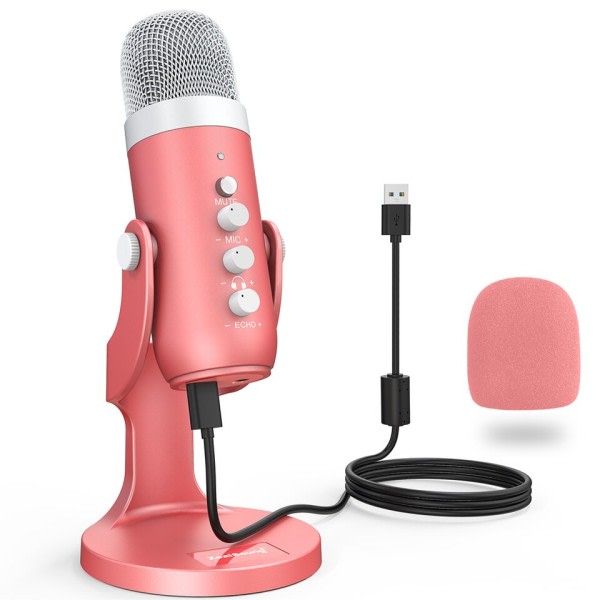 Ammattimainen Usb tallennus mikrofoni vaaleanpunainen kondensaattori  mikrofoni PC kannettava tietokone suoratoisto video pelaaminen podcasting  laulu 5d89 | Fyndiq