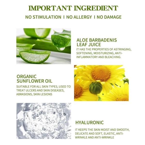 Vitamin B5 Ansikte Serum Mjuk Återfuktande Reparation Torr Hud Aloe Lugnerar Porer Shrink