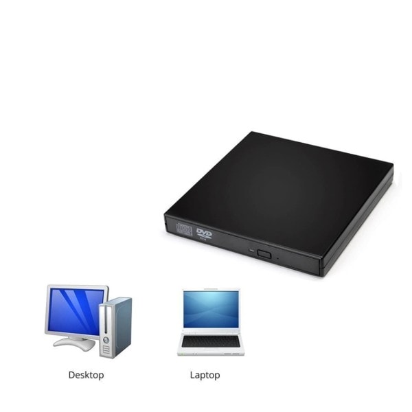 Ohut ulkoinen optinen asema USB 2.0 DVD Yhdistelmä DVD ROM soitin CD-RW poltin kirjoitin Plug and Play