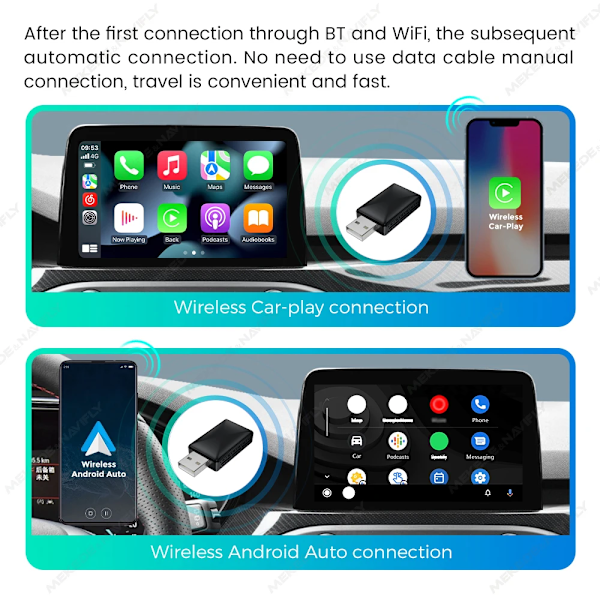 Carplay Ai Box Android Auto Wireless Adapter Smart Ai Box Car OEM Wired To Wireless USB Dongle