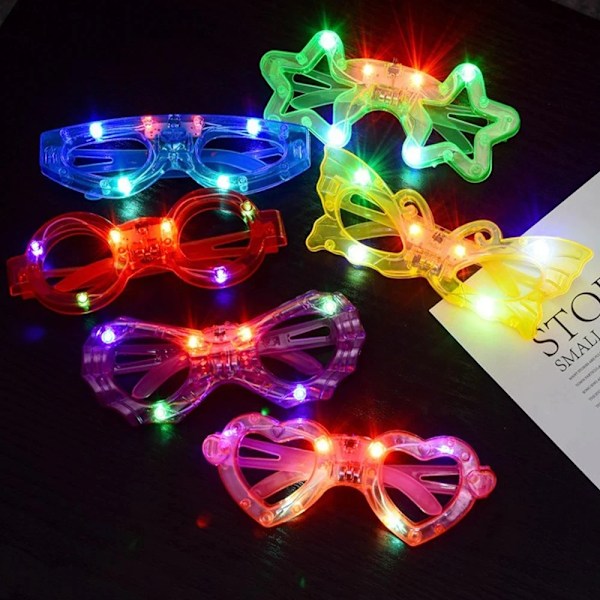 50 bitar LED Light Up glasögon Glow In The Dark glasögon