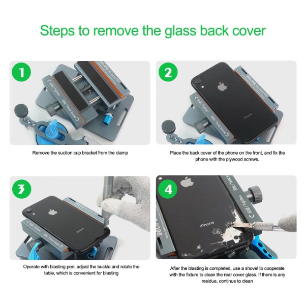 Bag Glas Fjernelse Lcd Skærm Dissabmly 2-i-1 Mobil Telefon Reparation Værktøj