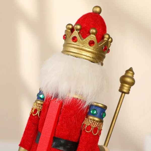 Jul Nøddeknækker Hånd malet Træ Konge Trommeslager Soldat Dukke Håndværk Jule Dekoration