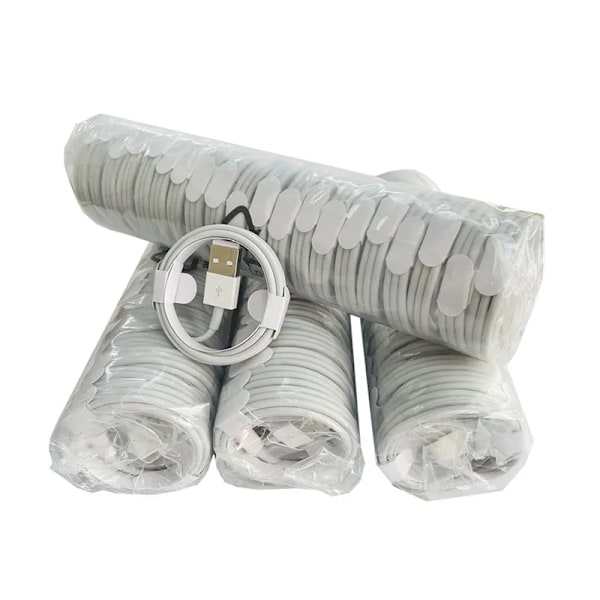 100 styck USB kabel För kabel Xs max Xr X 8 7 6 plus 6s 5 se laddning kablar mobil telefon laddare sladd
