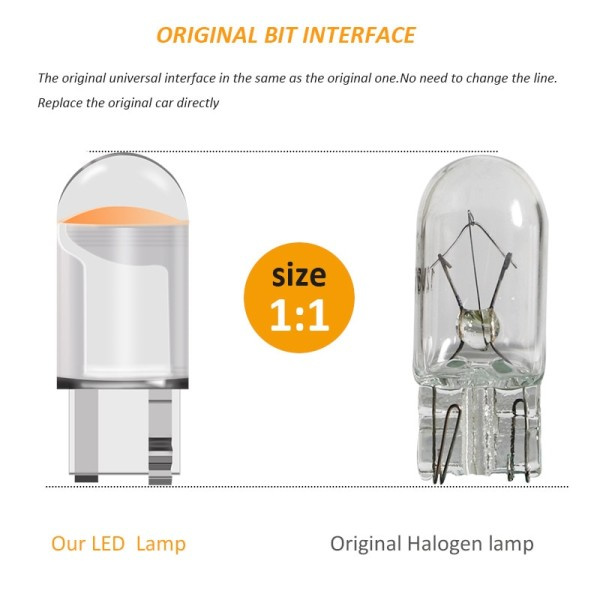 LED signaali valo auto polttimo lasi kotelo COB 7000K valkoinen 12V auto sisustus kiila sivu ovi kupoli luku lamput