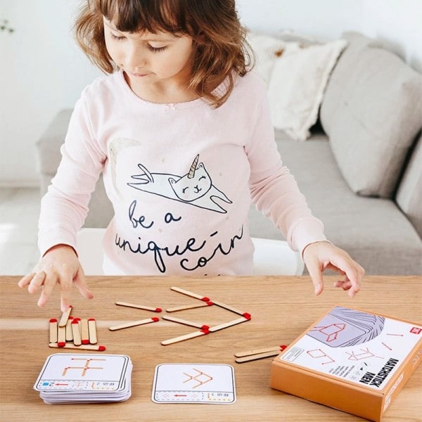 Montessori matcher pussel spel trä leksaker gör-det-själv matte geometri bräda spel