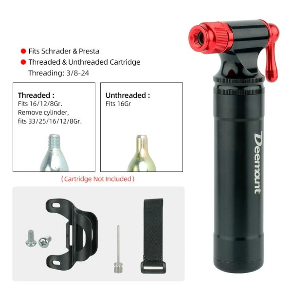 Polkupyörä CO2 täyttö sopii Presta Scrader venttiili maantie MTB rengas nopea pumppu kierre