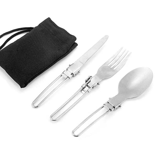 Camping gaffel sked utomhus porslin vikbar ultralight rostfritt stål set skålar