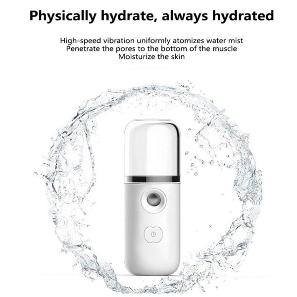 40ml Bärbar Uppladdningsbar Liten Trådlös Nano Personlig Ansikte Sprayer Cool Mist Maker Fogger Luftare