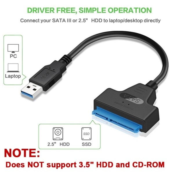 SATA USB 3.0 kaapeli ulkoinen HDD SSD kiintolevy  sovitin USB