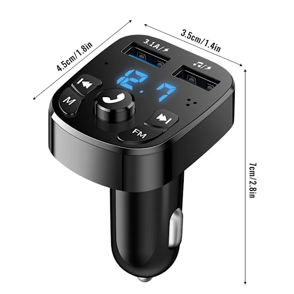 Auto laturi FM lähetin Bluetooth ääni kaksois USB auto MP3 soitin autoradio handsfree laturi 3.1A pikalaturi auto lisävarusteet