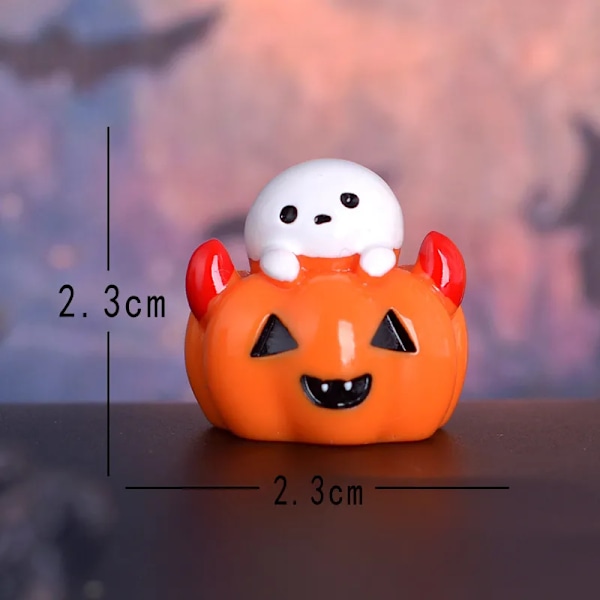 Figur Miniature Dejlig Tegnefilm Græskar Ghost Mikro Landskab Ornamenter