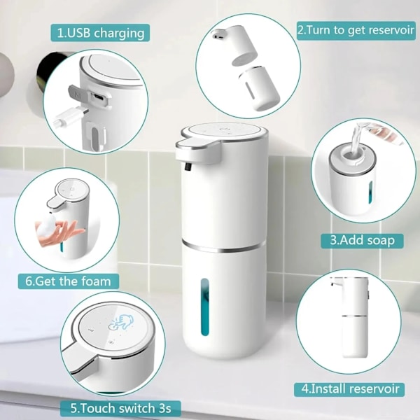 Automatisk Tvål Dispenser Beröringsfri Skummande Tvål Dispenser
