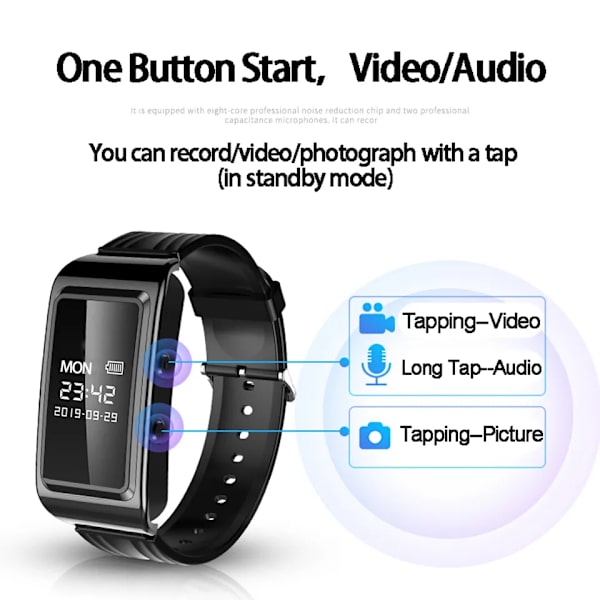 Mini Kamera Smart Armbånd Bærbart Bærbart Video opptak Videokamera Armbånd Kamera