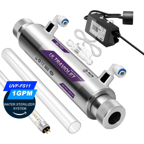 UV Ultraviolett vatten sterilisator renare system desinfektion filter lampa flöde omkopplare kontroll