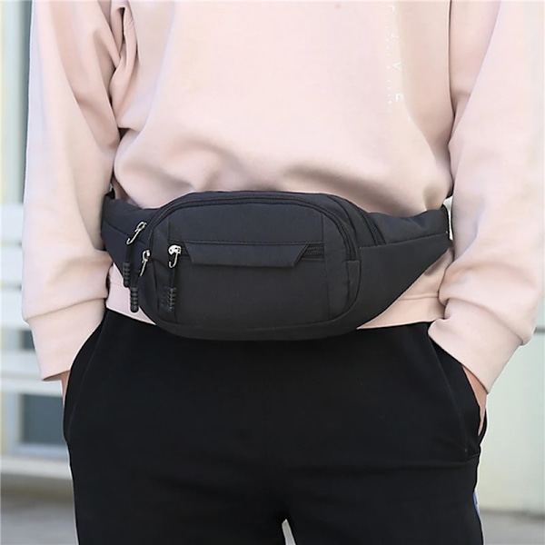 Män's bröst paket vattentät utomhus sportväska canvas påse koreansk stil midjeväska fanny påse