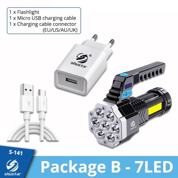 High Power LED Lommelygter Cob Side Light  Letvægts Udendørs Belysning ABS Materiale Lommelygter