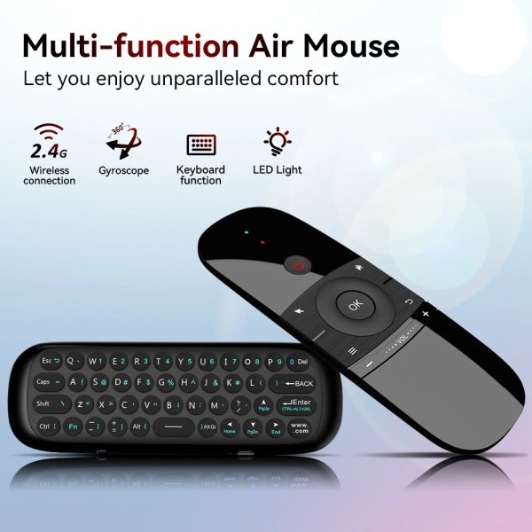 Air Mouse 2.4G Trådløst Tastatur Fjernkontroll IR Fjernkontroll Læring 6-Axis Motion Sense for Smart TV Android TV Box PC