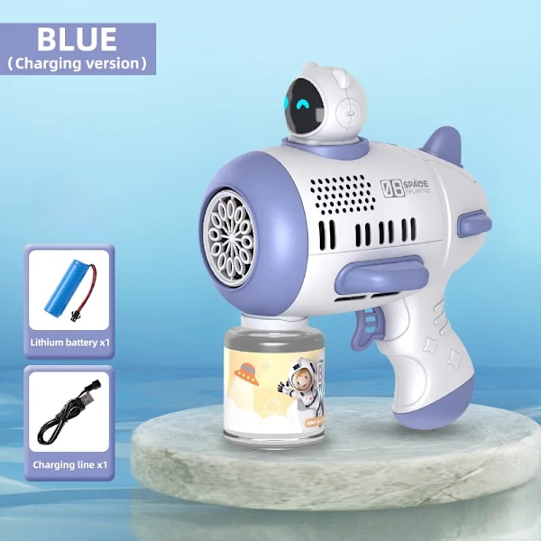 Bubble Machine Raketti  Täysin automaattinen 12 reikää muoto  Spaceman puhallin valolla