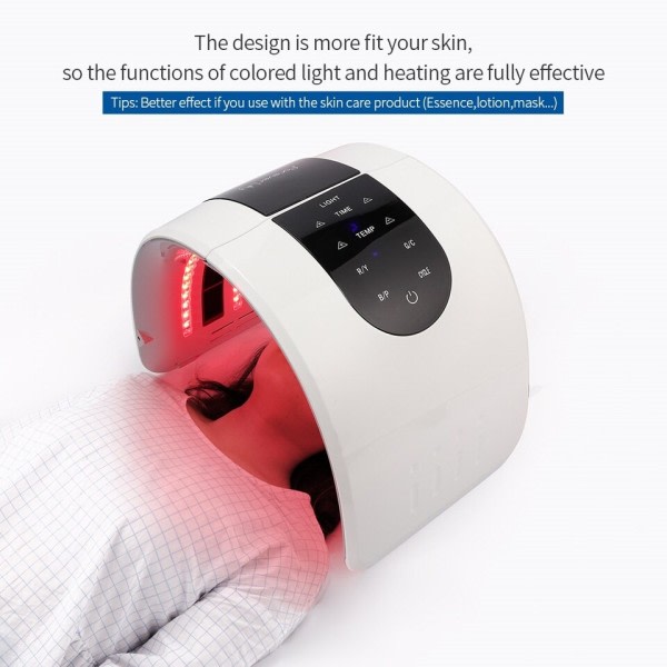 2 IN 1 Foldbar 7 Farve LED Photon 30-60℃ Opvarmning Threapy Face&Body Maske Machine Salon