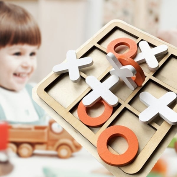 Barn Hjerne Trening Sjakk Brett Spill Bord Leke Tic Tac Toe Simulert Sjakk Pedagogisk leketøy