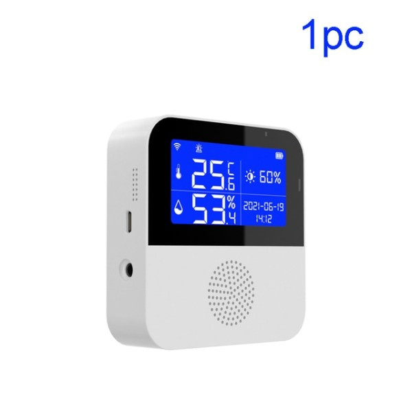 WiFi Temperatur Fugtighed Sensor LCD Skærm Smart Life Fjernbetjening Monitor Indendørs Termometer Hygrometer