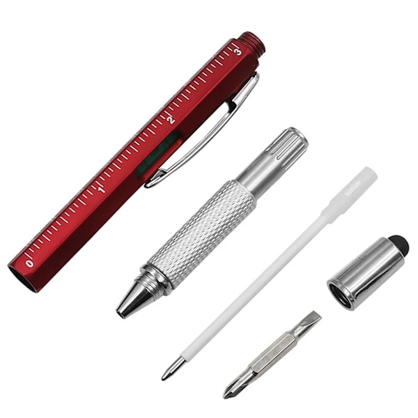 Multifunksjon Verktøy Penn 6 In 1 Metal Ballpoint Penn