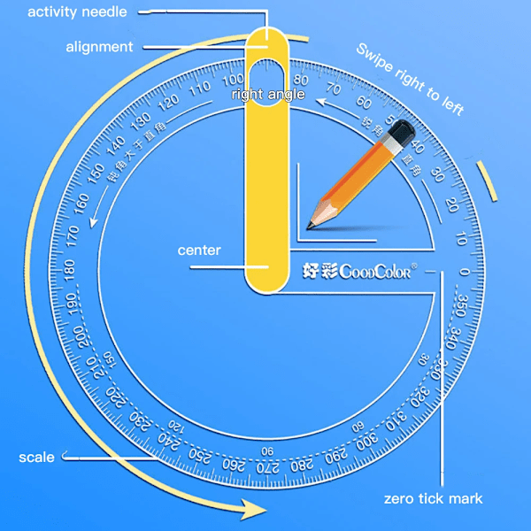 360-graders Pointer Protractor Lineal Måle værktøj