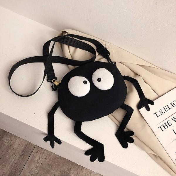 Isot silmät kanvas tytöt olkalaukku söpö musta briketit messenger laukku