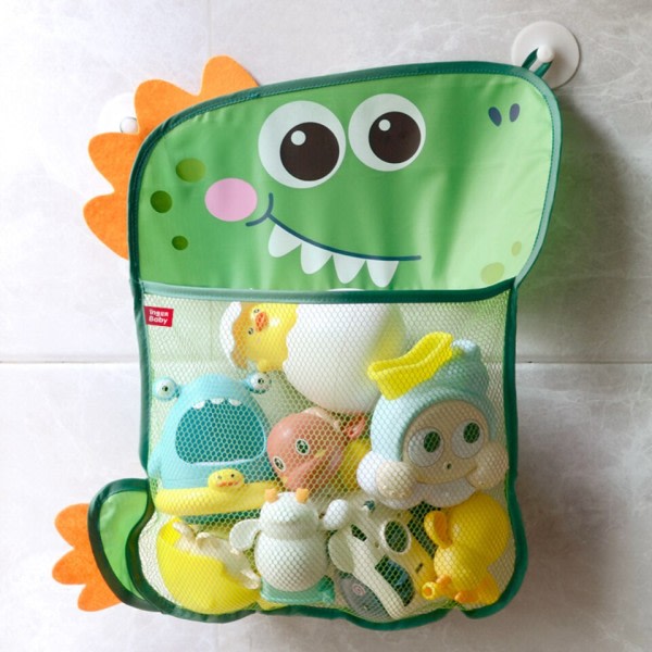 Baby bad leker søt and dinosaur nett nett oppbevaring pose sterk sugekopper badekar spill pose