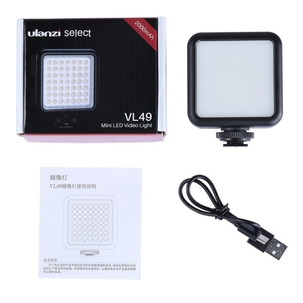 Mini LED Video Kontor Ljus 2000mAh 5500K Zoom Lighting Photographic Lighting U Light Vlog Fill Light